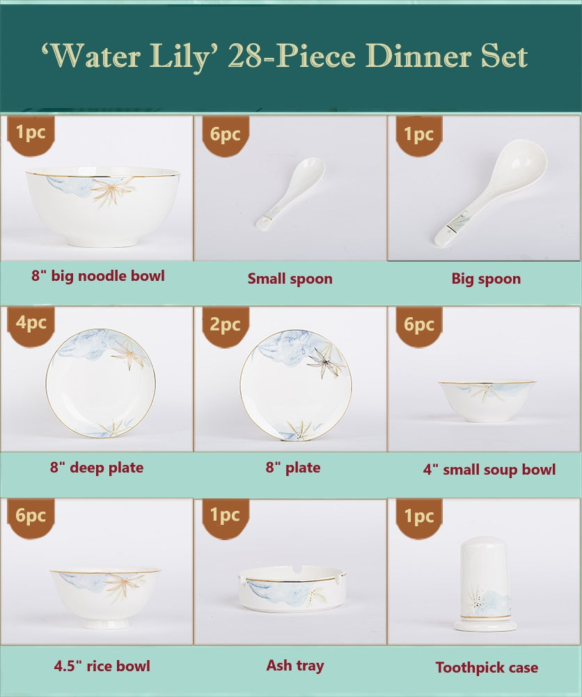 'Water Lily' 28-Piece Dinner Set