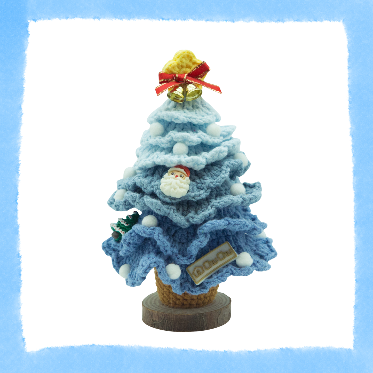 Handmade Crochet Christmas Tree (16–18 cm) – Unique Mini Holiday Decoration with Random Crochet Ornaments by CHU CHU