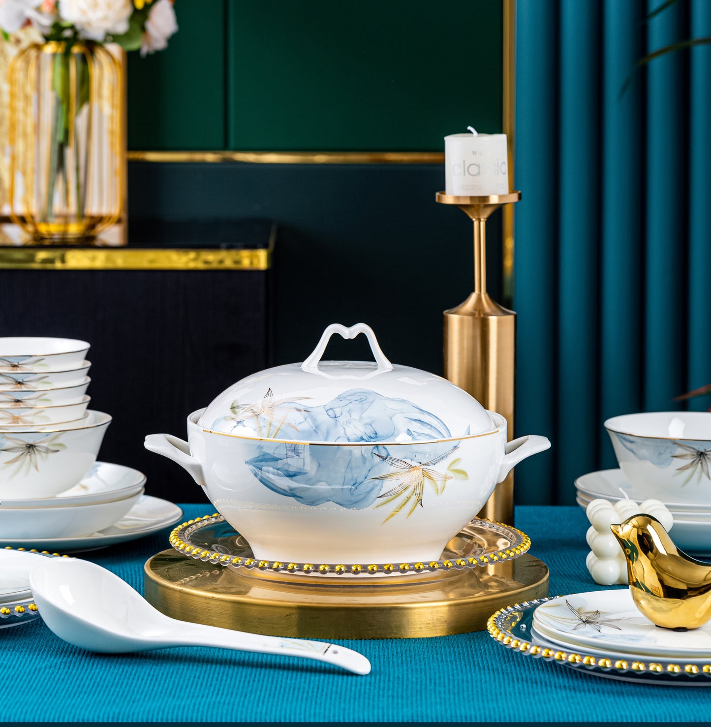 'Water Lily' 60-Piece Dinner Set