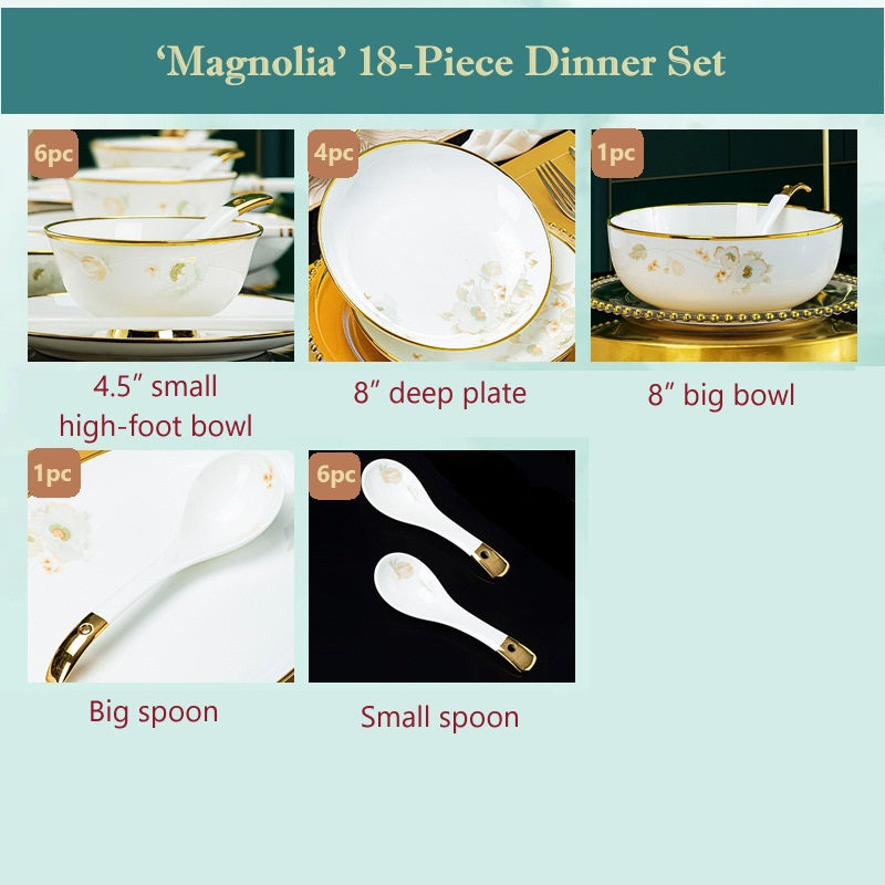 'Magnolia' 18-Piece Dinner Set