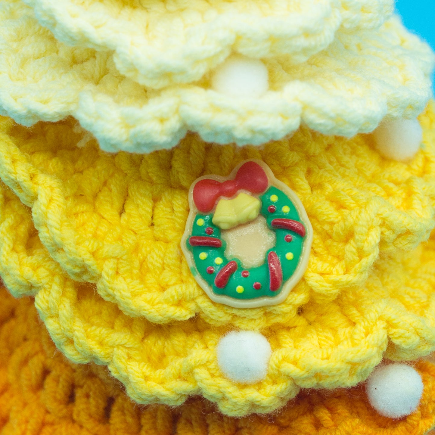 Handmade Crochet Christmas Tree (16–18 cm) – Unique Mini Holiday Decoration with Random Crochet Ornaments by CHU CHU