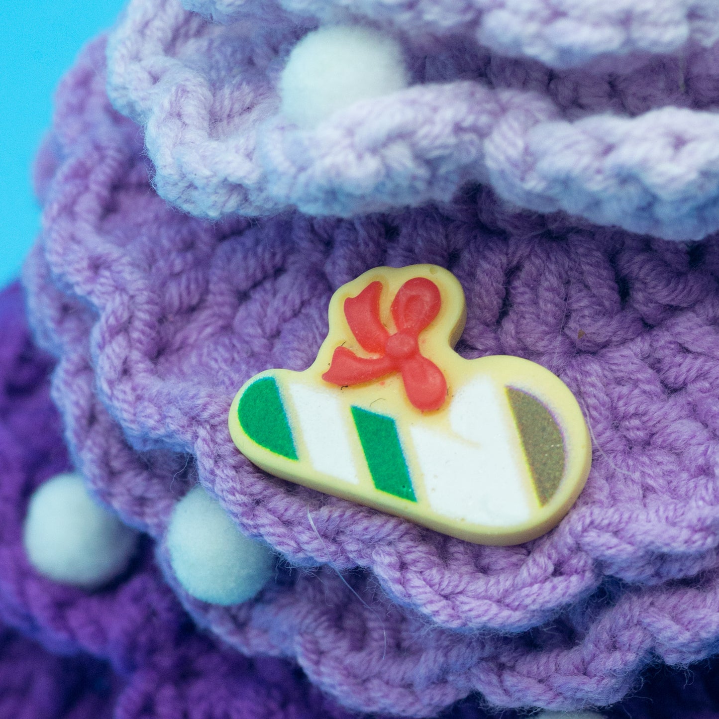 Handmade Crochet Christmas Tree (16–18 cm) – Unique Mini Holiday Decoration with Random Crochet Ornaments by CHU CHU