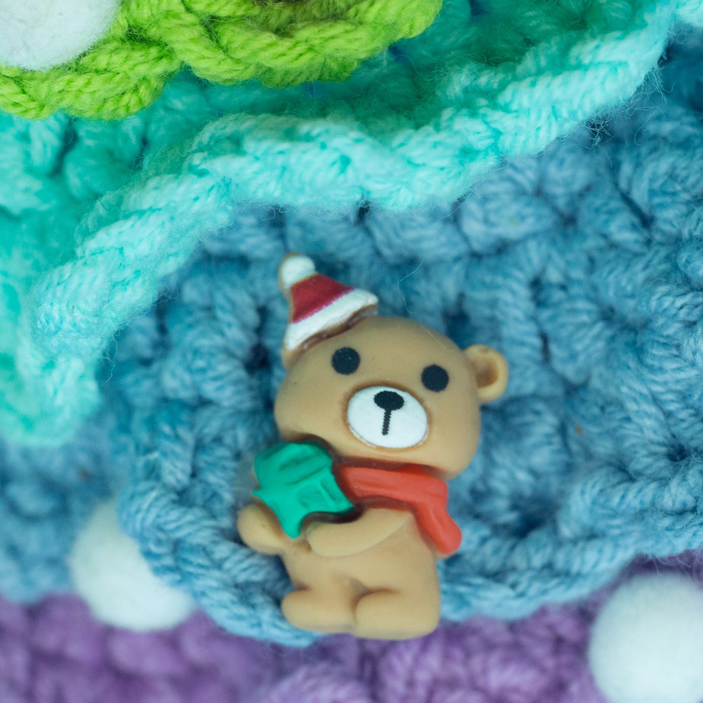 Handmade Crochet Christmas Tree (16–18 cm) – Unique Mini Holiday Decoration with Random Crochet Ornaments by CHU CHU