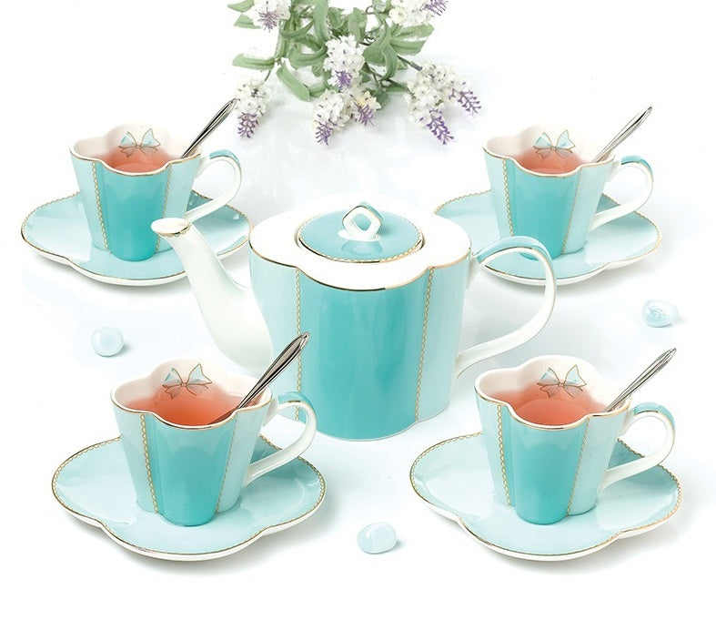 ‘Lucky Four-leaf Clover’ 10-Piece Ceramic Tea Set (Green)