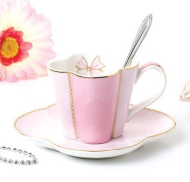 ‘Lucky Four-leaf Clover’ 10-Piece Ceramic Tea Set (Pink)